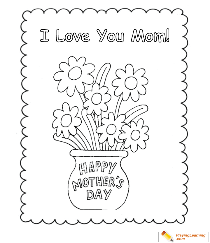Happy Mothers Day Coloring Page   for kids