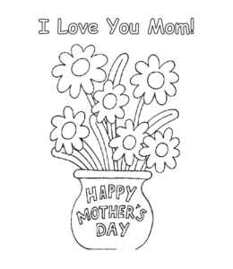 Happy Mother's Day coloring page 1 for kids