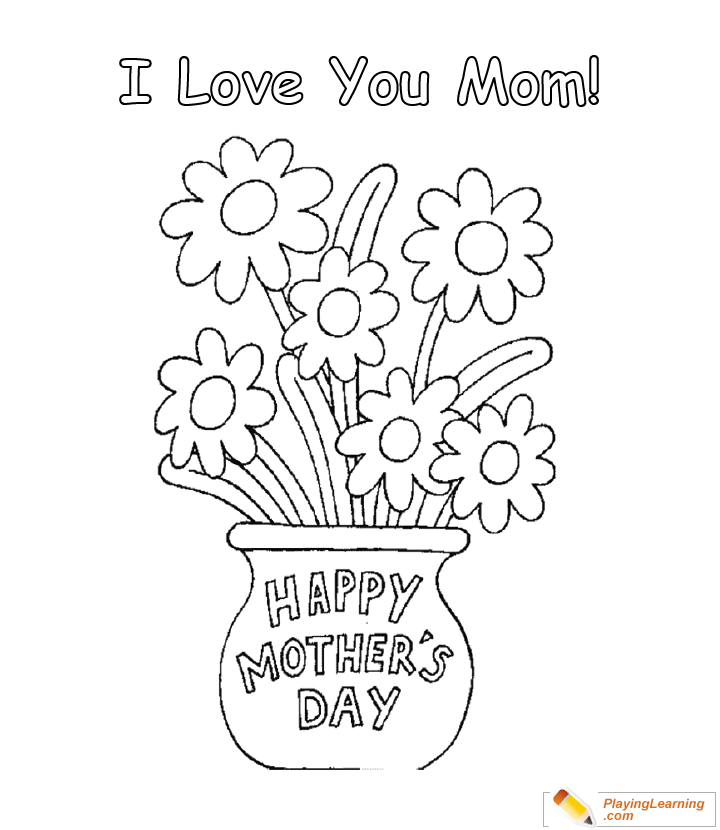 Happy Mothers Day Coloring Page 01 Free Happy Mothers Day Coloring Page