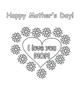 Happy Mother's Day  coloring page 2 for kids