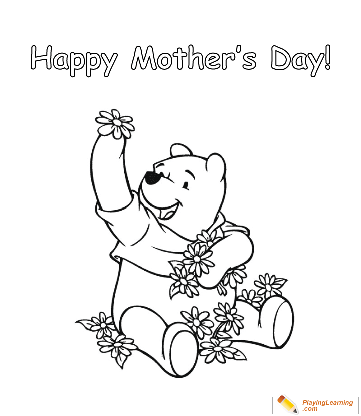 Happy Mothers Day Coloring Page 04 | Free Happy Mothers Day Coloring Page