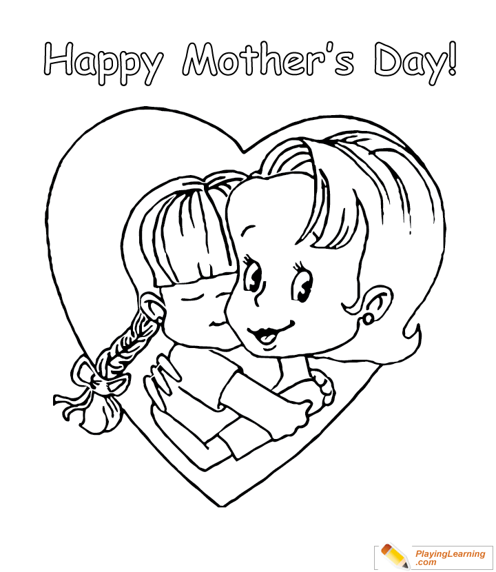 Happy Mothers Day Coloring Page  for kids