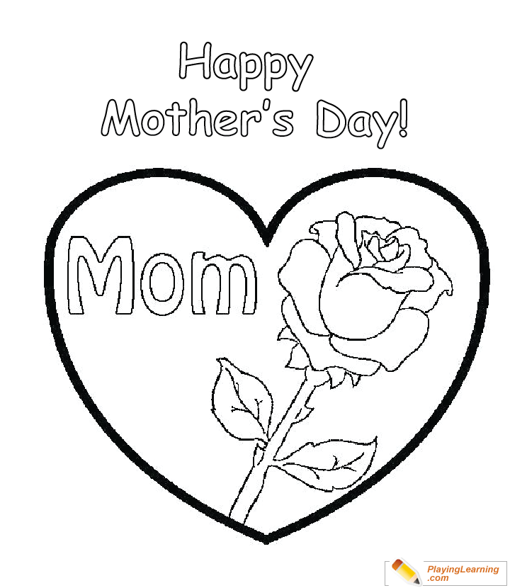 Happy Mothers Day Coloring Page  for kids
