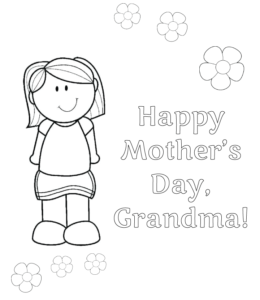 Happy Mother's Day - I Love You Grandma coloring page  for kids