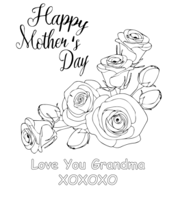 Happy Mother's Day Grandma coloring page  for kids