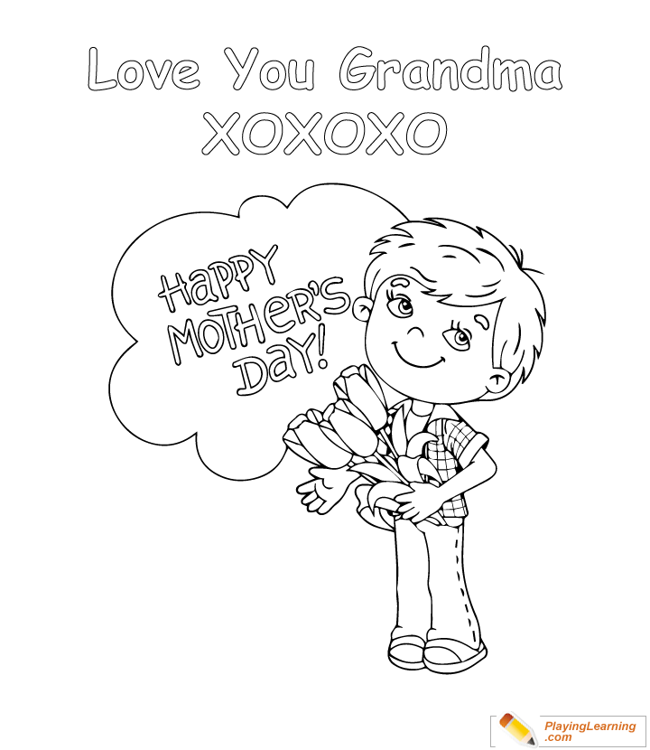 Happy Mothers Day Grandma Coloring Page Coloring Pages