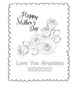 Happy Mother's Day - Love You Grandma coloring page  for kids