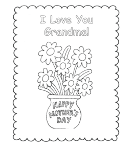 Happy Mother's Day - I Love You Grandma coloring page  for kids