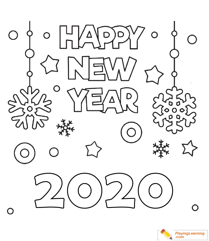 Happy New Year  Coloring Page  for kids