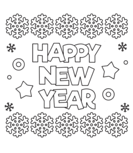 Happy New Year coloring page  for kids
