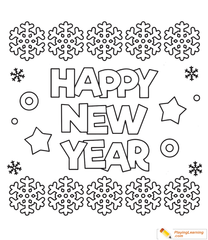 Happy New Year Coloring Page  for kids