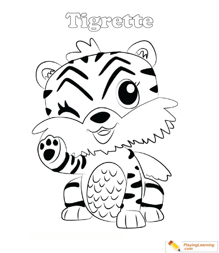 Hatchimals Coloring Page  Tigrette for kids