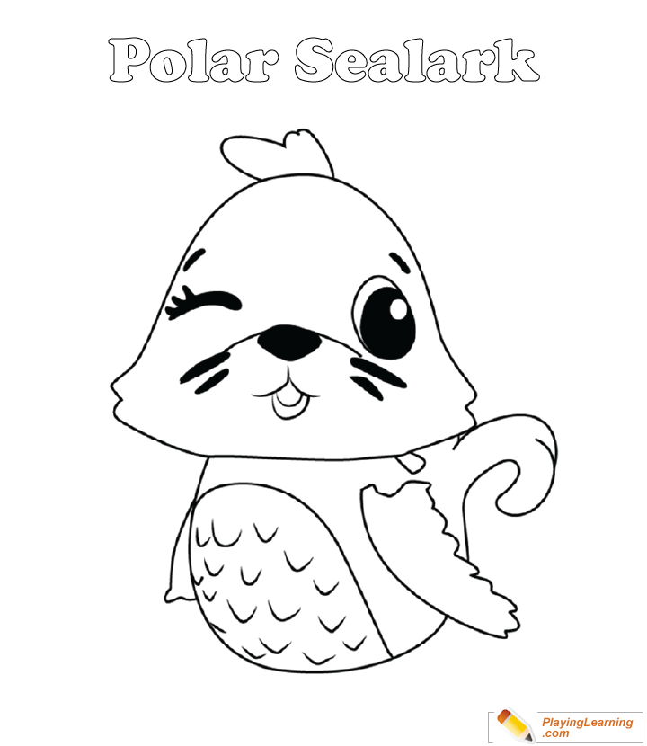 Hatchimals Coloring Page  Polar Sealark for kids