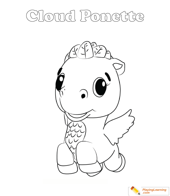 Hatchimals Coloring Page  Cloud Ponette for kids