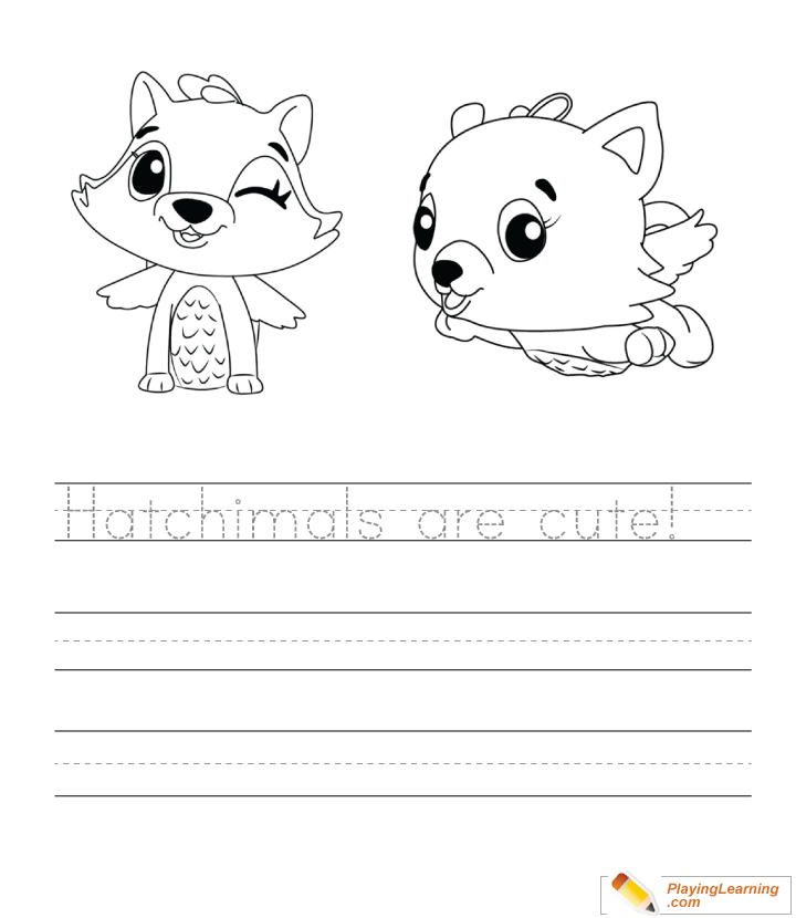 Hatchimals Writing Worksheet  for kids