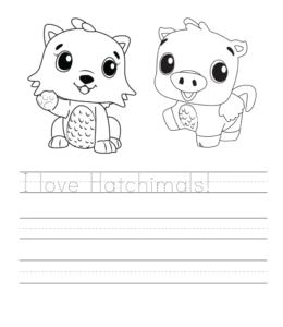 Hatchimals writing practice sheet 02  for kids