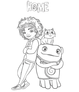 Home Movie Characters Coloring Page for kids