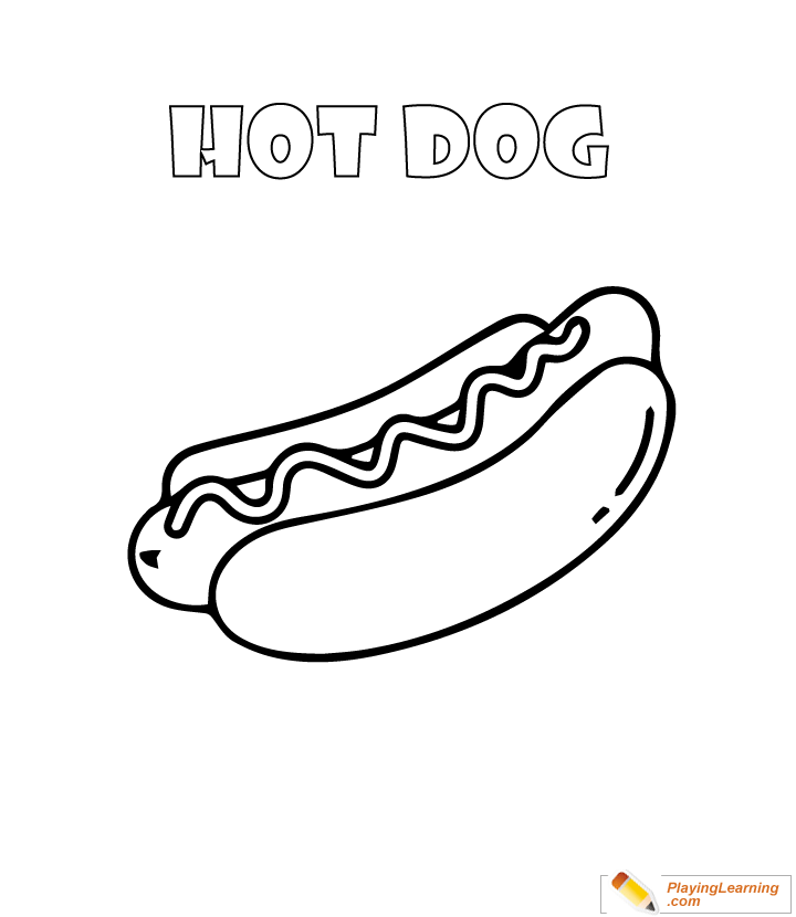 Hot Dog Coloring Page 02 Free Hot Dog Coloring Page