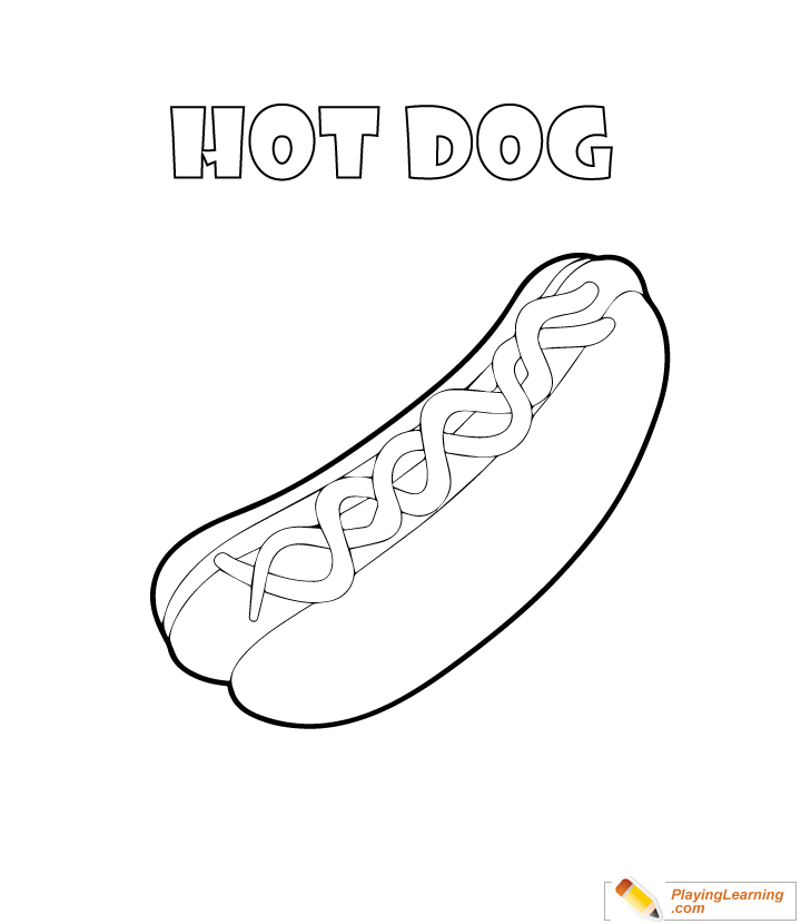 Hot Dog Coloring Page  for kids