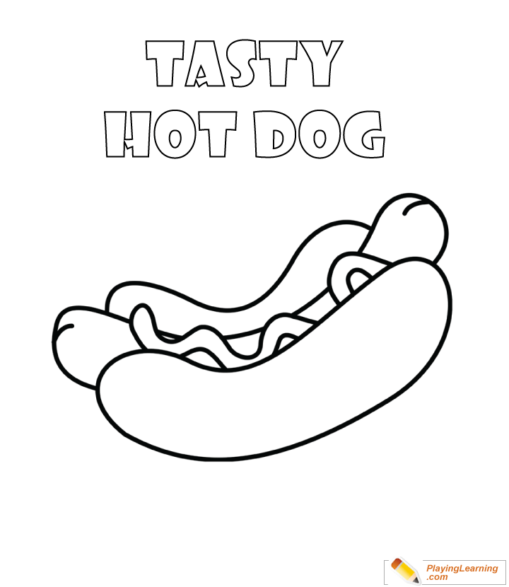 Hot Dog Coloring Page  for kids