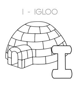 Alphabet Coloring Page - I is for Igloo  for kids