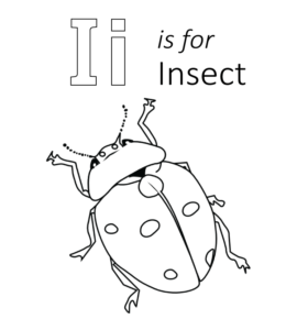 I is for Insect Printable for kids