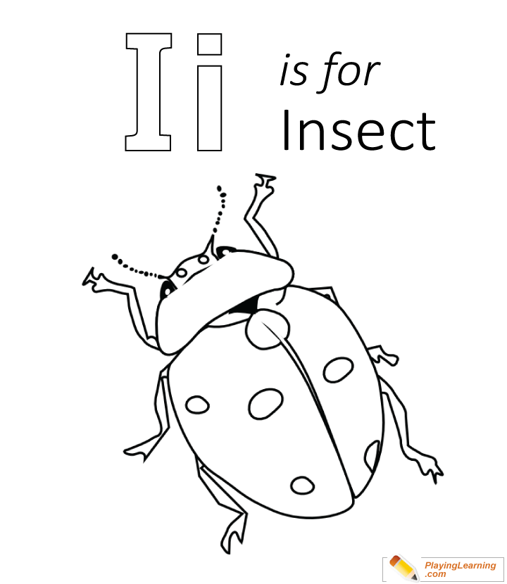 I Is For Insect Coloring Page for kids
