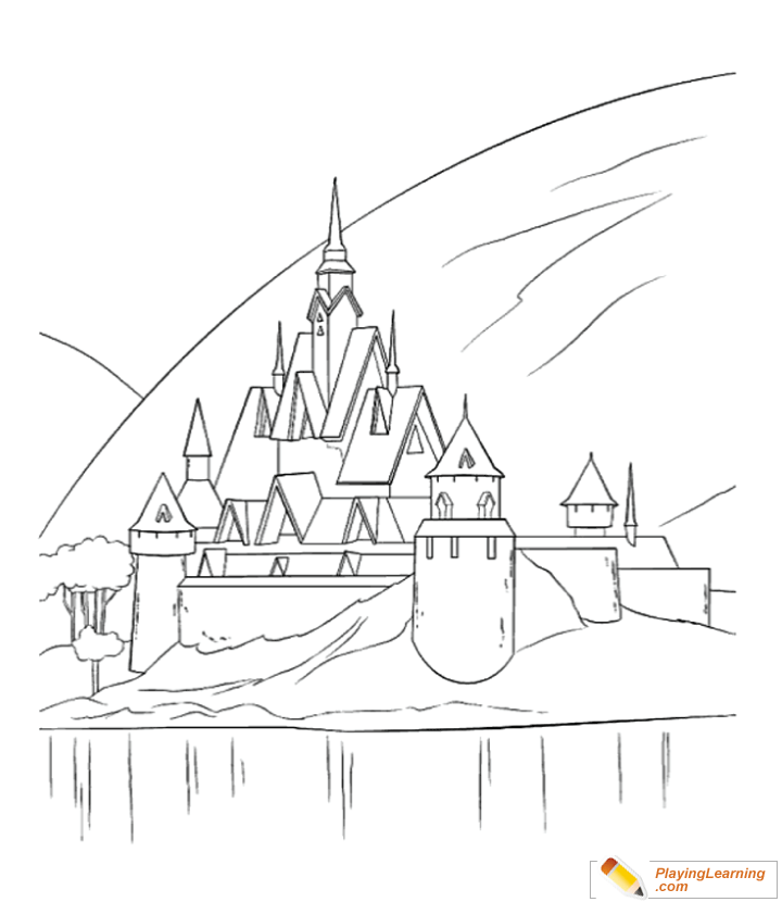 Ice Castle Coloring Page  for kids