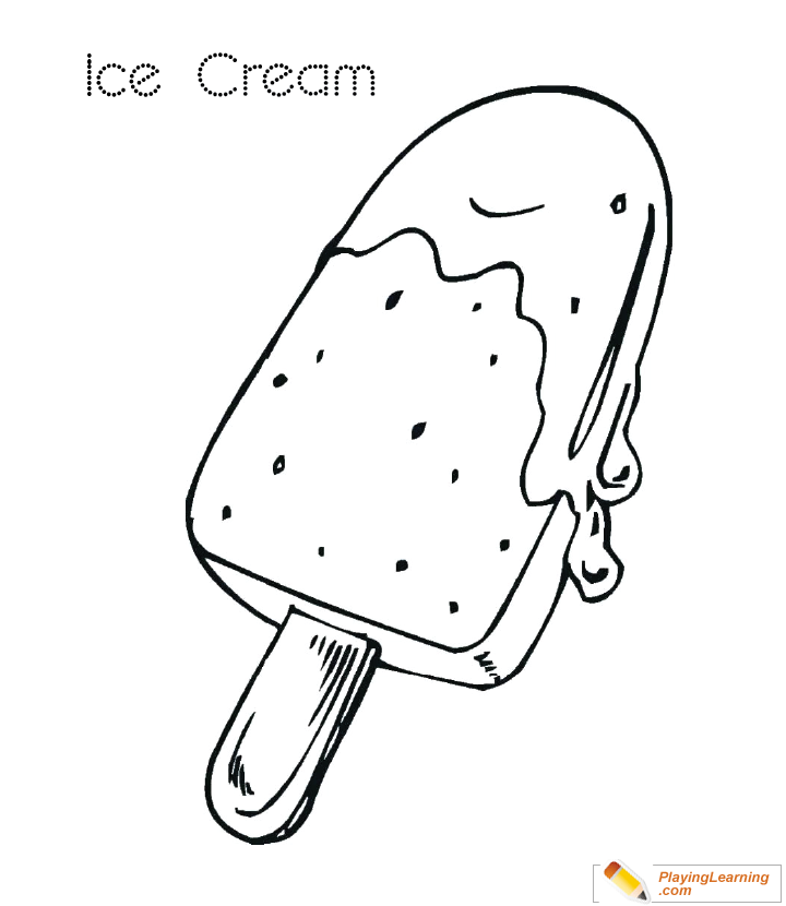 Ice Cream Bar Coloring Page 01 | Free Ice Cream Bar Coloring Page