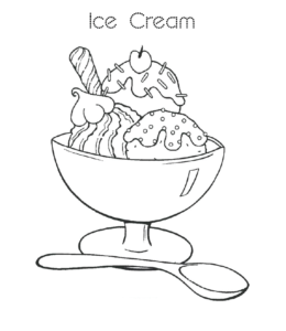 Ice Cream Coloring Page 2 for kids