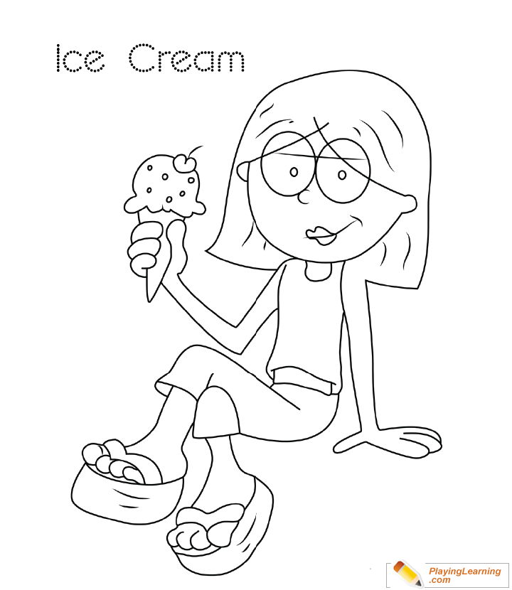 children eating ice cream coloring pages
