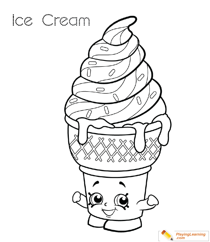 Ice Cream Cone Coloring Page 02 | Free Ice Cream Cone Coloring Page