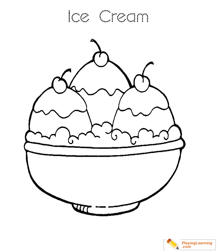 Ice Cream Cup Coloring Page  for kids