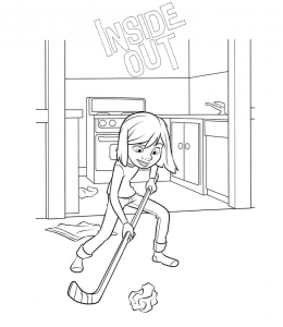 Inside Out Movie Characters Coloring Page 4 for kids