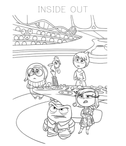 Inside Out Movie Characters Coloring Page 9 for kids