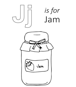 J is for Jam  Printable for kids