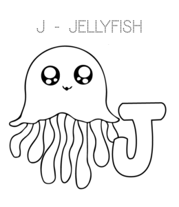 Alphabet Coloring Page - J is for Jellyfish  for kids