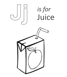 J is for Juice Printable for kids
