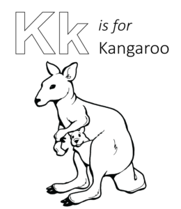 K is for Kangaroo  Printable  for kids