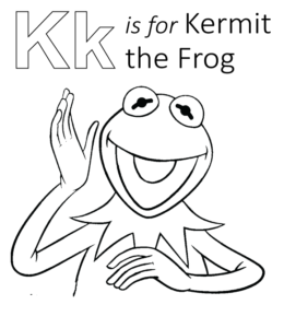 Sesame Street - K is for Kermit the Fog coloring printable for kids