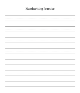Blank Handwriting Practice Sheet for kids