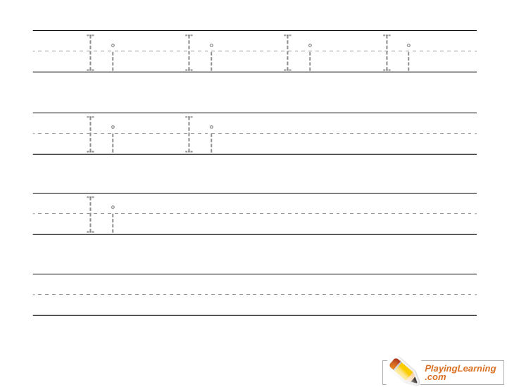 Kindergarten Handwriting Practice Letter I for kids
