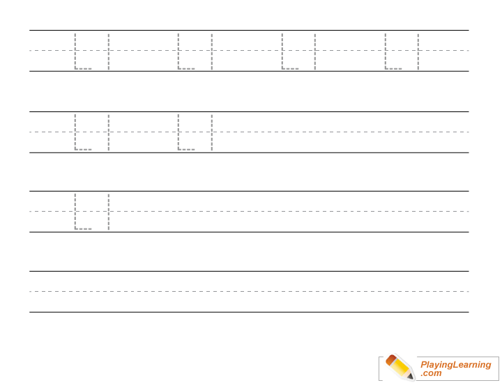 Kindergarten Handwriting Practice Letter L for kids