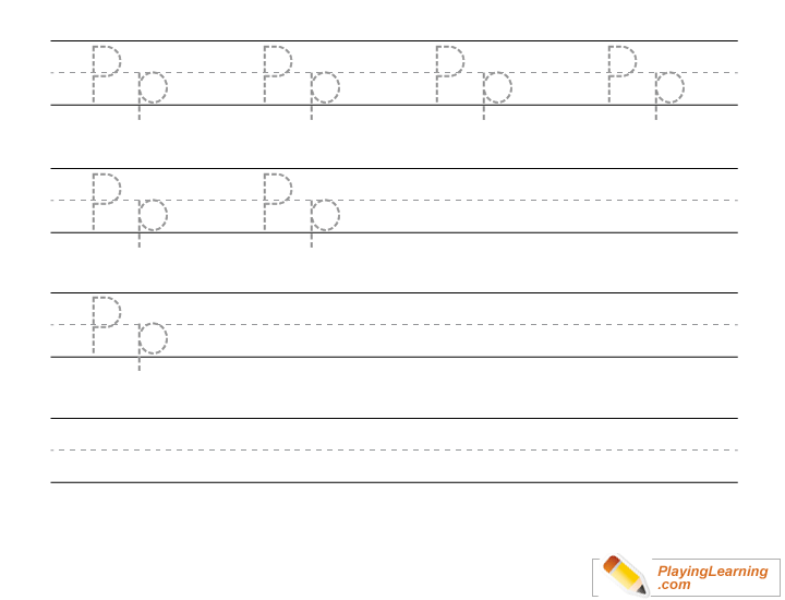 Kindergarten Handwriting Practice Letter P for kids