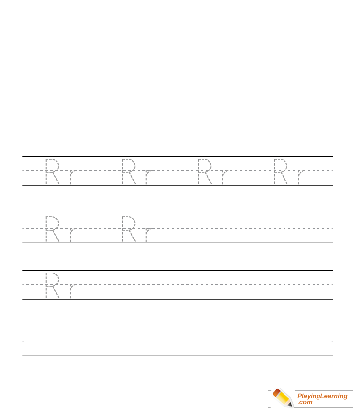 Kindergarten Handwriting Practice Letter R for kids