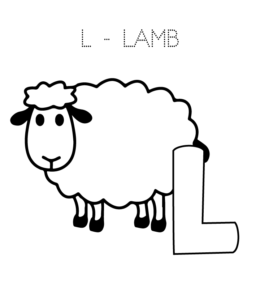 Alphabet Coloring Page - L is for Lamb  for kids
