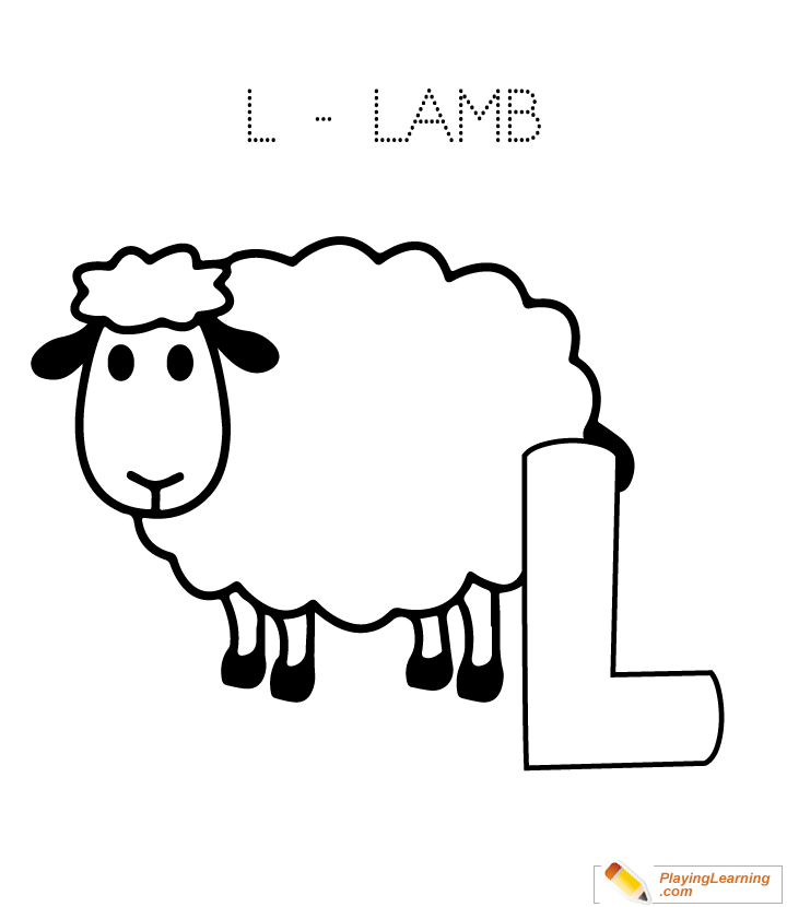 L Is For Lamb Coloring Page for kids