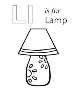 L is for Lamp  Printable  for kids