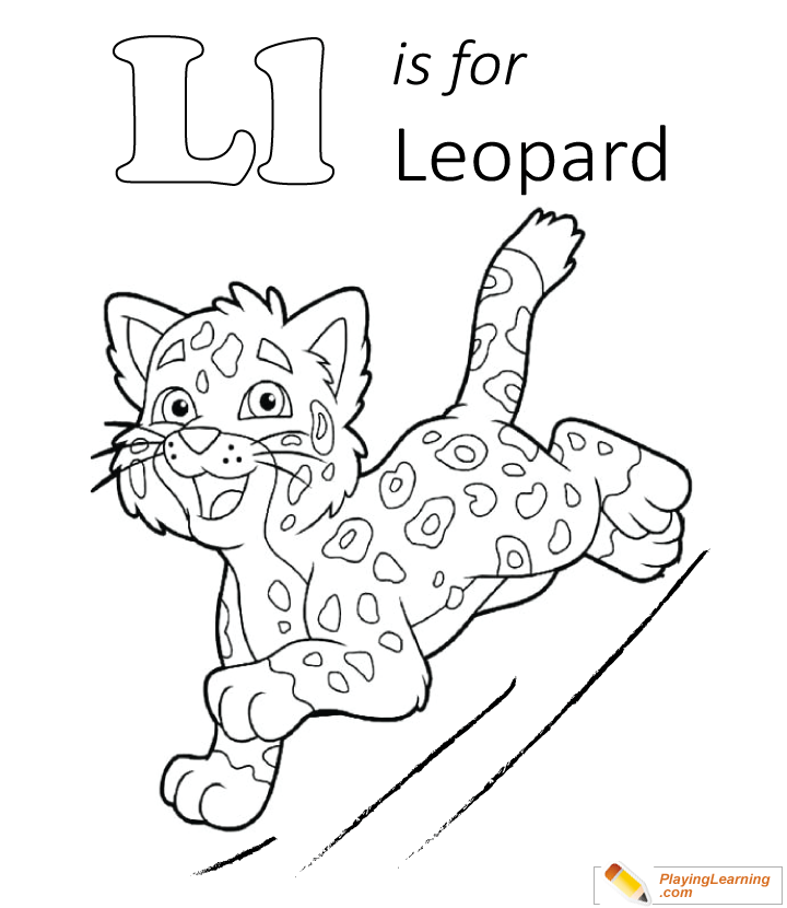 L Is For Leopard Coloring Page  for kids