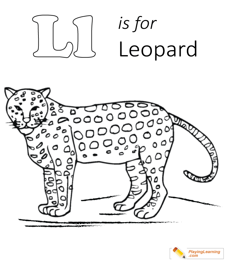 L Is For Leopard Coloring Page  for kids